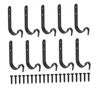 SHINEOFI 1 Jeu Brancher Crochet Mural Décoratif Crochets Pendaison Cintres Pratique Pendent rochet De Suspension Crochet Pour Les Vêtements Suspendus Noir Le Fer 10 Pièces