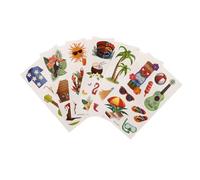 SHINEOFI 1 Jeu Hawaï Stickers Autocollant D'été Tortue Stickers Décorations De Fête Que Autocollant De Décalcomanie De de Corps Papier De Transfert D'eau 6 Feuilles