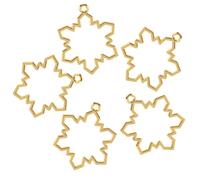 SHINEOFI 10 Pendentifs en Alliage à Monture Ouverte Motif Flocon de Neige Cadre Épais Doré Supports pour Création de Bijoux de Noël Accessoires pour Colliers et Breloques