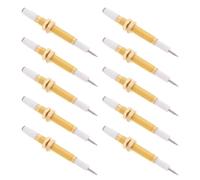 SHINEOFI 10 Pièces Aiguille D’allumage, Remplacement Rapide | Fer et Céramique, Compatible Brûleurs et Plaques, Usage la Cuisine Professionnelle, Finition Or