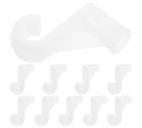 SHINEOFI 10 Pièces Crochet de Support de Tringle à Penderie en Plastique Blanc Robuste, Design Gain de Place, pour Armoires et Espaces de Rangement, Diamètre Intérieur 16 Mm
