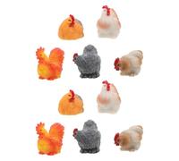SHINEOFI 10 Pièces Figurine Miniature de Coq en Résine, Statue Réaliste | Décor Rustique de Campagne, pour Micro Paysage et Maisons Miniatures, Facile à Nettoyer, Aspect Solide