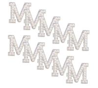 SHINEOFI 10 Pièces Lettres Strass Thermocollantes Pailletées avec Perles Appliques Décoratives pour Vêtements Chapeaux Sacs Bricolage Facile et Durable