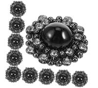 SHINEOFI 10 pièces Lot de Boutons de Couture Noirs avec Strass Décoratifs pour Vêtements Élégants et Projets DIY Boutons pour Chemises Vestes Pantalons et Créations Couture