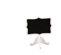 SHINEOFI 10 pièces Mini Tableau Ardoise Bois avec Support Tableau Message Effaçable pour Mariage Fête et Décoration de Table Lot de Blanches avec Angles
