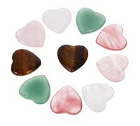 SHINEOFI 10 pièces Ornements Cœur Cristal Naturel sans Gemmes Décoratives Polyvalentes Accessoires Durables et Élégants pour Décoration et Port