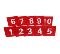 SHINEOFI 10 Pièces Panneau Numéro pour Jeu de Loups en Acrylique Rouge Base en V Stable, Double Face et Bords Lisses, pour Restaurant ou Fête