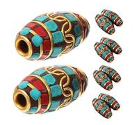 SHINEOFI 10 Pièces Perles Tibétaines Artisanales Cuivre Vintage Séparateurs Népalais pour Bracelets Colliers et Créations Artisanales Accessoires de Décoration Bouddhiste