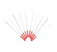 SHINEOFI 10 pièces Portable Grill Sticks Acier Inoxydable avec Poignée Rouge Ustensiles Barbecue Ergonomiques pour Camping Pique- et Réunion Plein Air