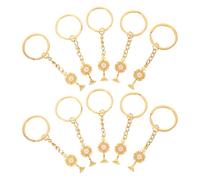 SHINEOFI 10 Pièces Porte-clés Calice Doré en Alliage de Zinc Élégant et Portable, Présent Sentimental pour Parrain ou Marraine Lors Première Communion ou Fête de Baptême