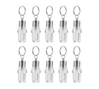 SHINEOFI 10 Pièces Porte-clés Lumineux LED en Acrylique Forme Ampoule Mini Lampe Veilleuse Multicolore, Design Compact U Type pour Usage Quotidien