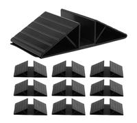 SHINEOFI 10 Pièces Stabilisateur de Clôture pour Animaux de Compagnie en Abs Noir, Support Triangulaire Robuste et Renforcé, Pieds de Support pour Barrières Extérieures de Chien
