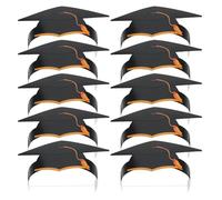 SHINEOFI 10 Pièces Toques de Diplômé Papier pour École Maternelle et Préscolaire Chapeaux Noirs à Élastique Ajustable Décorations pour Cérémonie de Fin Études et Fête de Remise de Diplômes