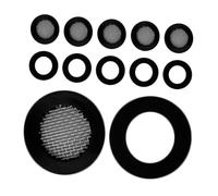 SHINEOFI 10 Pièces Tuyau Arrivée Eau Acier Inoxydable Joint De Tuyau Tapis De Robinet Et Pommeaux De Douche Noir