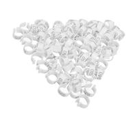 SHINEOFI 100 Pièces Bague pour Pigeon Voyageur en Abs Blanc, Facile à Gérer et Réduisant la Perte, Anneau D'identification Numérique pour Colombophilie et Marquage d'oiseaux