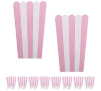 SHINEOFI 100 Pièces Boîtes à Popcorn à Rayures Papier Anti-graisse Conteneurs Multiples pour Bonbons Frites et Snacks Petits Seaux Rétro pour Fête Carnaval Cinéma