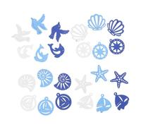 SHINEOFI 100 Pièces Décorations Bord de Mer Motifs et Étoile de Mer Ambiance Côtière Apaisante pour Bricolage et Décoration Murale