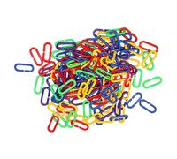 SHINEOFI 100 pièces Lot de Maillons Plastiques Solides pour Jouets Oiseaux Accessoires Cage Perroquet Lien Chaîne pour Balançoires et Ponts Éducatif pour Motricité et Activité Physique