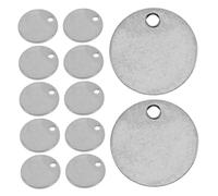 SHINEOFI 100 Pièces Pendentif Rond En Acier Inoxydable Ébauches De Gravure Sur Métal Étiquettes D'emboutissage En Métal Collier Pendentif Plaques De Gravure Vierges Porte-noms Ronds