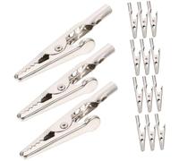 SHINEOFI 100 pièces Pinces Crocodile Métalliques pour Fiche Banane Clips de Test Nickelé Pinces à Ressort Antidérapantes pour Multimètre et Projets Électroniques
