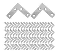 SHINEOFI 100 Pièces Plaques de Fixation en Acier Inoxydable Argenté Réutilisables et Détachables Design Multi-Trous pour Portes et Chaises pour Laboratoires Scolaires et Maintenance