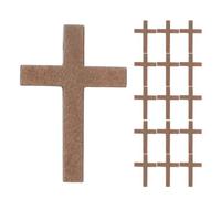 SHINEOFI 100 Pièces Porte-clés Mini Croix en Bois, Bricolage de Croix, Bois Café, Fait Main, Surface sans Bavure, pour Bijoux Diy, Baptême, Fête de Pâques, Garçon et Filles et Femmes