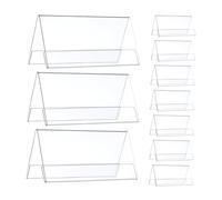SHINEOFI 10pièces Lot De Supports De Plaque Nominative Transparente Horizontale Pour Bureau Affichage Double Face Pour Espaces Et Salles De Classe