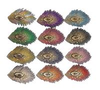 SHINEOFI 12 Écussons à Sequins Brodés Paon Multicolores 1-2 CM Patchs Décoratifs pour Vêtements DIY Accessoires Couture pour Réparation et Customisation Set Créatif Mixte