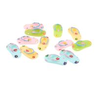 SHINEOFI 12 pièces Breloques DIY Tongs Résine Décorations Mignonnes pour Téléphone Sacs Bijoux Accessoires Maison Plage Couleurs Pastel