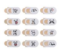 SHINEOFI 12 Pièces Cache Webcam Panda pour Ordinateur Portable Couvercle de Caméra avec Glissière Mobile pour Sécurité et Confidentialité