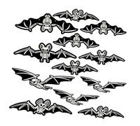 SHINEOFI 12 Pièces Halloween Hanging Glow in The Dark Bat Ornaments and Wall Stickers for Indoor Outdoor Decor Party Ceiling Tree