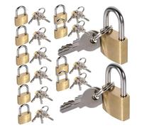 SHINEOFI 12 Pièces Mini Cadenas Petit Cadenas Pour Agenda Capper à Clé Fixer La Valise Petites Serrures à Bagages Rétro Pour Valise En Métal Doré Cuivre