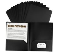 SHINEOFI 12 pièces Organisateur de Documents avec Poches Divisées et Porte-carte Dossiers Noirs pour Importants et Fournitures Scolaires Rangement Professionnel