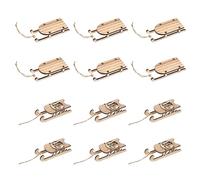 SHINEOFI 12 pièces Ornements Traîneau Bois Rustique DIY Décorations Suspendues pour Sapin de Noël Petite Léger et Ambiance Festive pour Fêtes et Maison