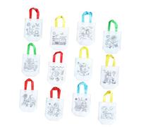 SHINEOFI 12 pièces Pliable Non-tissé pour Coloriage et Graffiti Shopping Réutilisable Grand Volume Kit Créatif pour Garçon Fille et Rangement Quotidien