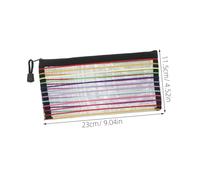 SHINEOFI 12 Pièces Pochette Zippée Rayée PVC Étanche Trousse Rangement Documents Colorée et Portable pour Fournitures Scolaires et Bureau