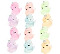 SHINEOFI 12pcs Décoration Phosphorescente en Résine pour Micro Paysage et Voiture, Petite Figurine Licorne Cartoon Lumineuse, Ornement Pratique et Design Simple Couleur Aléatoire