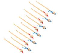 SHINEOFI 12pièces Bamboo Ear Scoop Set With Cartoon Handles Handmade Earwax Removal Tools For Gentle Precise Cleaning At Home And Travel Non-slip Lightweight Earwax Remover