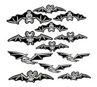 SHINEOFI 12pièces Lot de Chauves-Souris Suspendues Phosphorescentes pour Décoration Halloween Autocollants Muraux Glow in The Dark Adaptés à Intérieur Extérieur