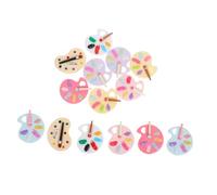 SHINEOFI 14 Pièces Palette Pendentifs Résine Miniatures pour Bijoux DIY Accessoires Téléphone et Barrettes Décorations Plates Cartoon Durables