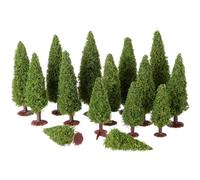 SHINEOFI 15 Cèdres Miniatures avec Support, Arbres Décoratifs pour Réseaux Ferroviaires Miniatures, Maisons de Poupées, Dioramas Architecturaux Et Loisirs Créatifs.