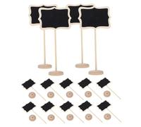 SHINEOFI 15 pièces Mini Tableau Craie Bois avec Support Ardoises Rectangulaires pour Décorations de Mariage et Événements Spéciaux Panneaux à Message et Numéros de Table
