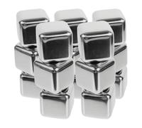 SHINEOFI 15pcs Glaçons Réutilisables en Acier Inoxydable Argenté pour Whisky et Vin, Résistants la Corrosion, Préservent la Saveur, pour Fêtes et Plage