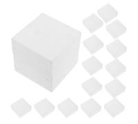 SHINEOFI 16 Pièces Bloc de Mousse Carré Blanc en Écume pour Création Artistique, Modélisation et Décoration de Gâteaux, pour Professionnels et Designers D'événements