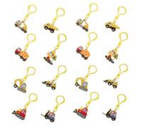 SHINEOFI 16 Pièces Porte-clés Breloque PVC Camion Chantier Mousqueton | Plastique Léger, Résiste à Casse et Déformation, pour Casque, Ceinture, Paquet
