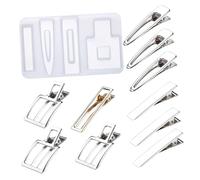 SHINEOFI 1Ensemble Moules à Épingles à Cheveux Silicone Kit pour DIY Moules Résine Époxy Créatif et pour Fabrication de Bijoux et Accessoires