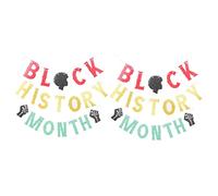 SHINEOFI 2 Ensembles Bannières pour Mois de Histoire des Noirs Décoration Afro Américaine Paillettes pour Fête et Événements Culturels