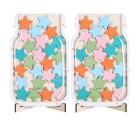 SHINEOFI 2 Ensembles Bocal à Récompenses en Bois pour Garçon et Filles Pot à Récompenses Étoile Acrylique pour Maison et École Incitative pour L’autodiscipline