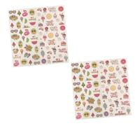 SHINEOFI 2 Ensembles Hawaï Stickers Autocollants Hawaïens Autocollants De Fête D'anniversaire Autocollants Strass Pour Le Visage Auto-adhésifs Autocollants Décoratifs 4 Feuilles*2