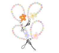 SHINEOFI 2 Ensembles Lanière De Téléphone Perles Boho Décoration De Chaîne De Téléphone Colorée Étui Pour Smartphone Avec Design Floral Pratique Et 4 Pièces * 2